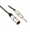 HQ-Power Xlr-kabel - xlr mannelijk naar jack 6.35 mm - mono - 3 m