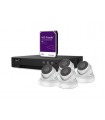 EtiamPro Ip-videobewakingsset - 4-kanaals nvr-recorder - 4 x witte ip dome-camera - 2 tb hd - kabels