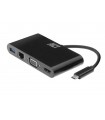 ACT USB-C naar HDMI of VGA-Multiport Adapter 4K met Ethernet en USB-Hub - 4K @ 30 Hz - 0.15 m